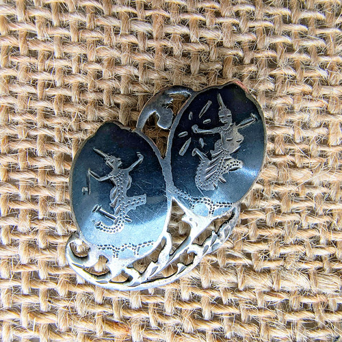 Sterling silver siam brooch - sterling,