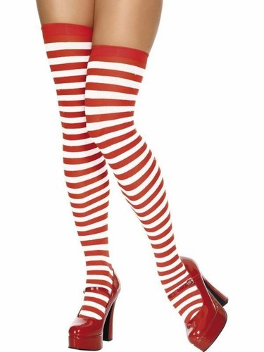 Red white striped hold ups - striped,