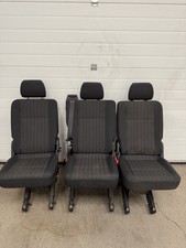 Brand New VW T6.1 T6 T5 Transporter Rear Kombi Seats 3 x Singles Black Fabric