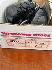 SUPADANCE SHOES PATENT STYLE 9000 HEEL LOH -COLOUR BLACK SIZE M 7 1/2