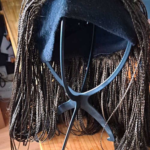 Vintage braided wig dark - wig,