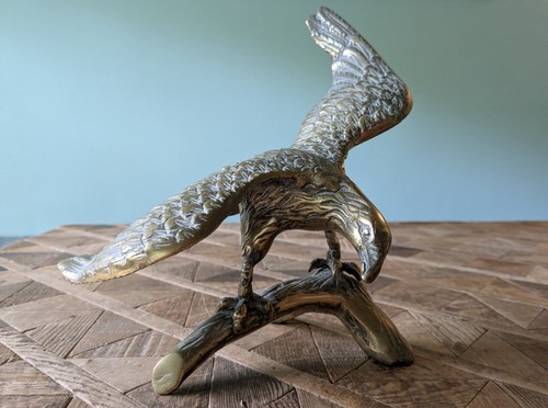 Large vintage brass eagle - large,