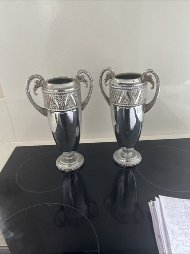 Silver played metal art deco - silver,