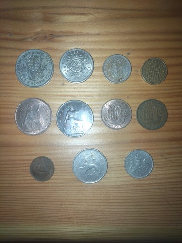 Old british coins - old,