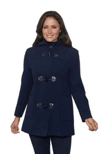 Navy wool zip toggle duffel - wool,