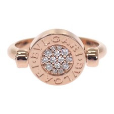 BVLGARI BVLGARI Flip Ring 18K Pink Gold Diamonds Shell US5.5 Women's ISY