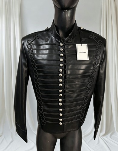 Black leather hussars jacket - leather,