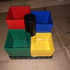 Lego Desk Rotatable Stationary Holder | Art Carousel | Red Blue Green Yellow