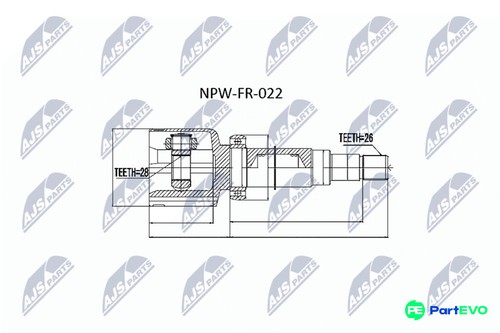 Nty front left drive shaft - nty,
