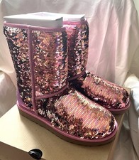Ugg Pink Sequin Boots Size 6 Uk New In Box