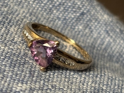 9ct gold amethyst - 9ct, diamond