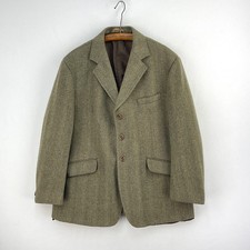 Caldene Tweed Jacket Mens 44 Green Wool Country Riding Hacking Shooting Hunting
