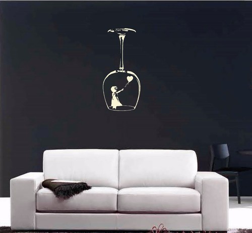 Banksy girl balloon - girl, glass