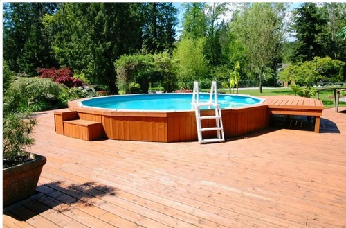 Above ground swimming - above, &