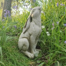 Antique stone hare - statue, moon