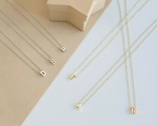 Silver Gold Initial Alphabet Letter Women Ladies Girls Friendship Chain Necklace