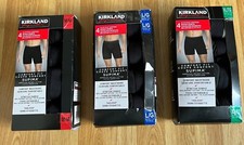 4 Pack Men Boxer Shorts in Black by Kirkland Signature  S,M,L,XL Tagless