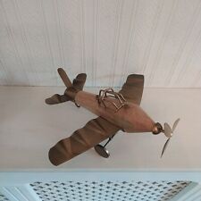 WOOD AND METAL PLANE ORNAMENT,   (not a toy) PLEASE SEE OUR PHOTOS.