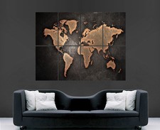EARTH MAP WORLD POSTER PICTURE WALL IMAGE  ART PRINT LARGE