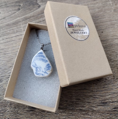 Necklace sea pottery 22in - ,