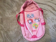 ? Zapf Creations Baby Born ? 43cm Dolls Soft Pink Carry Cot 