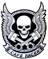 Skull Wings Biker Back Patch