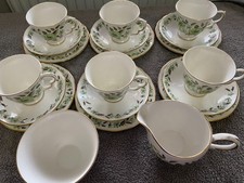 20 x Rare Colclough  6 x Trio Tea Cup Saucer & Side Plate - SEDGLEY Green VGC