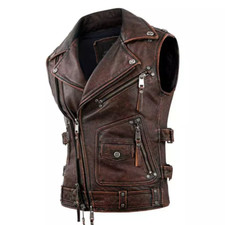 Men's Vintage Brown Motorcycle