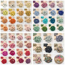 Mulberry Paper Flower Open Roses x 20 10mm, 15mm, 20mm or 25mm - Over 60 Colours