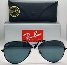 Ray-Ban Aviator Unisex Sunglasses Black Frames, Dark Grey Lenses 58mm