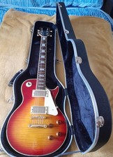 Nevada Flame Top  Cherry Sunburst  Les Paul Guitar With Shaped Hard Case