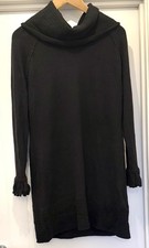 Per Una M&S Black Roll neck Jumper Dress Size 16  Tassel Detail Knee Length