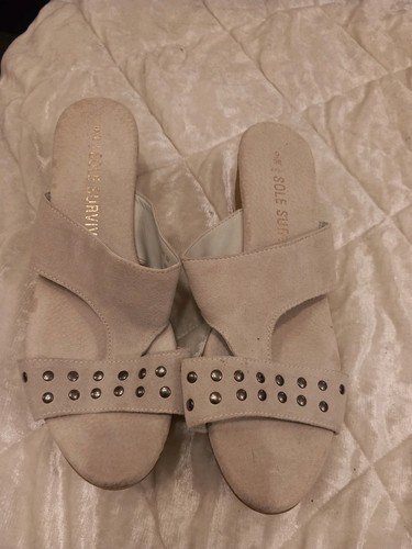 Ladies suede mules size by - ladies, 5