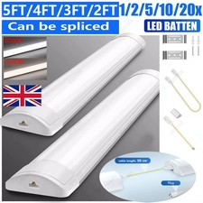 5FT 4FT LED Strip Lights Batten Tube Light Office Shop Garage Ceiling Daylight