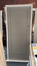Contemporary Light Grey Solid Timber External Door & Hardwood Frame 925x2070mm