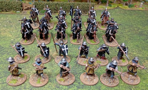 Painted 28mm medieval barons - painted,