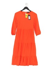 New Look A-Line Midi Dress UK8 in Orange
