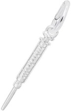 Sterling silver hypodermic - silver,