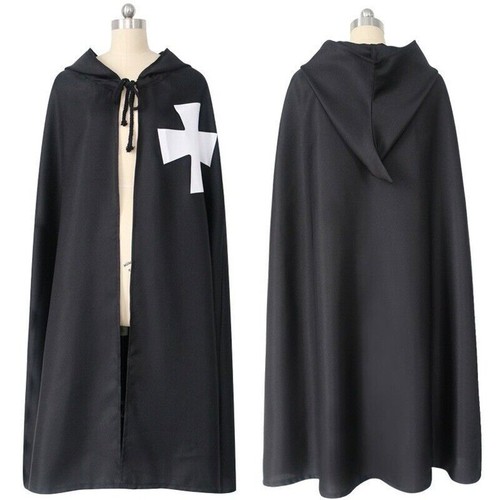 Medieval hooded cloak templar - cloak,