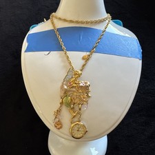KIRKS FOLLY SUPER RARE "Moonflower" Fairy BROOCH NECKLACE & WATCH NEW BATTERY
