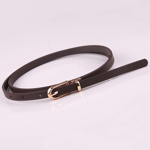 Women skinny leather belts - skinny, pu