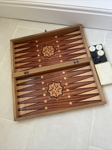 Vintage large wooden chess and - large,