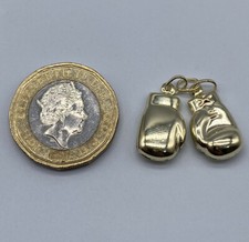 9ct Yellow Gold Double Boxing Glove Pendant- 2 Gloves - 10mmX26mm Hallmarked&BOX