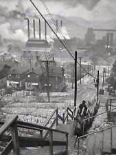 Photograph Black White Stairs Street Winter Industry Fine Art Print Cc1464