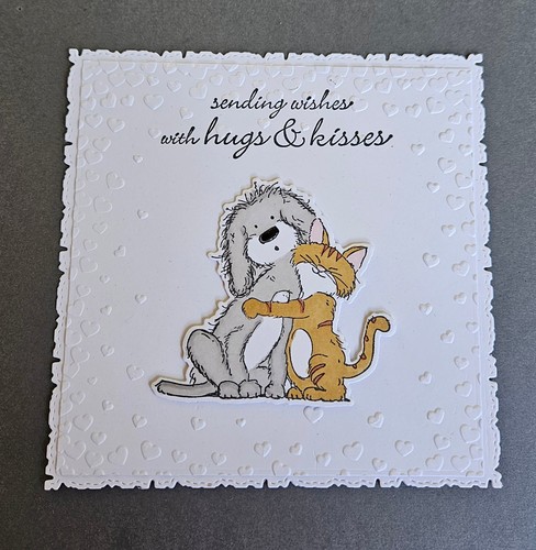 Handmade card topper dog - card,