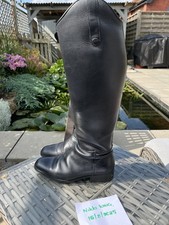 Felix Buhler Long Leather Dressage Boots With Front Zip Sz6 Wide Calf