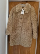 zara faux shearling teddy coat