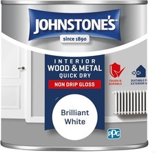 Johnstone's 250ml Gloss – White Radiator Paint, Water-Based, Non-Drip