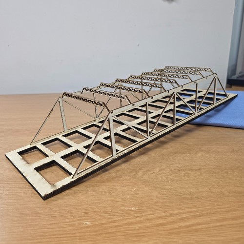 Model railway girder bridge - model,