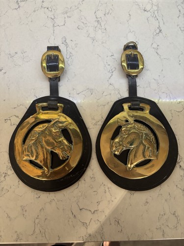 Pair brass horse head - pair,